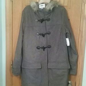 Long wool toggle coat w/hood