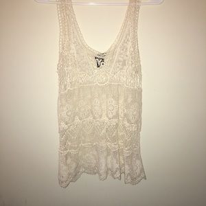 Cream lace tank !