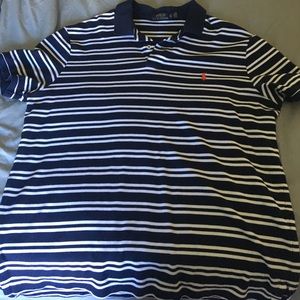 XL Blue with White Stripes Polo by Ralph Lauren