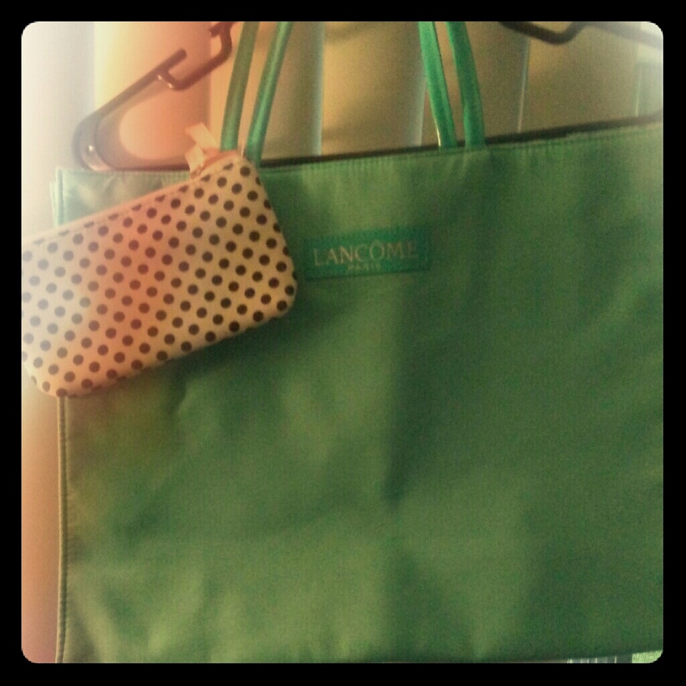 LAST CALL Teal Lancome tote - Picture 1 of 8