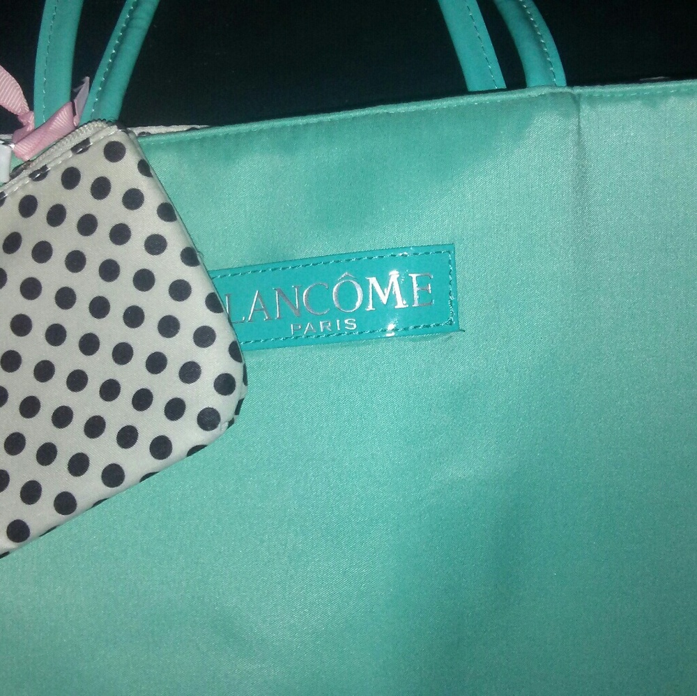 LAST CALL Teal Lancome tote - Picture 4 of 8