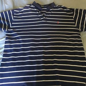 XL Blue with White Stripes Polo by Ralph Lauren