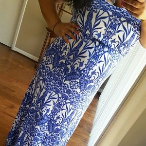 Pretty White & blue summer dress.