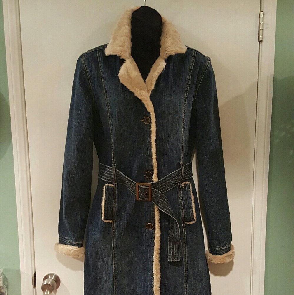 #TBT!!  Retro 80's denim and fur (faux) coat
