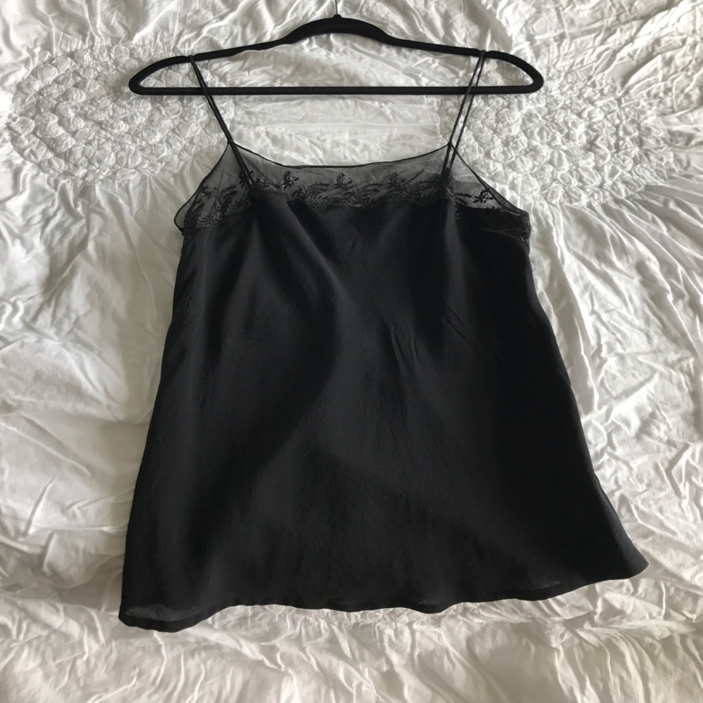 Pins and needles silk cami / tank black xs