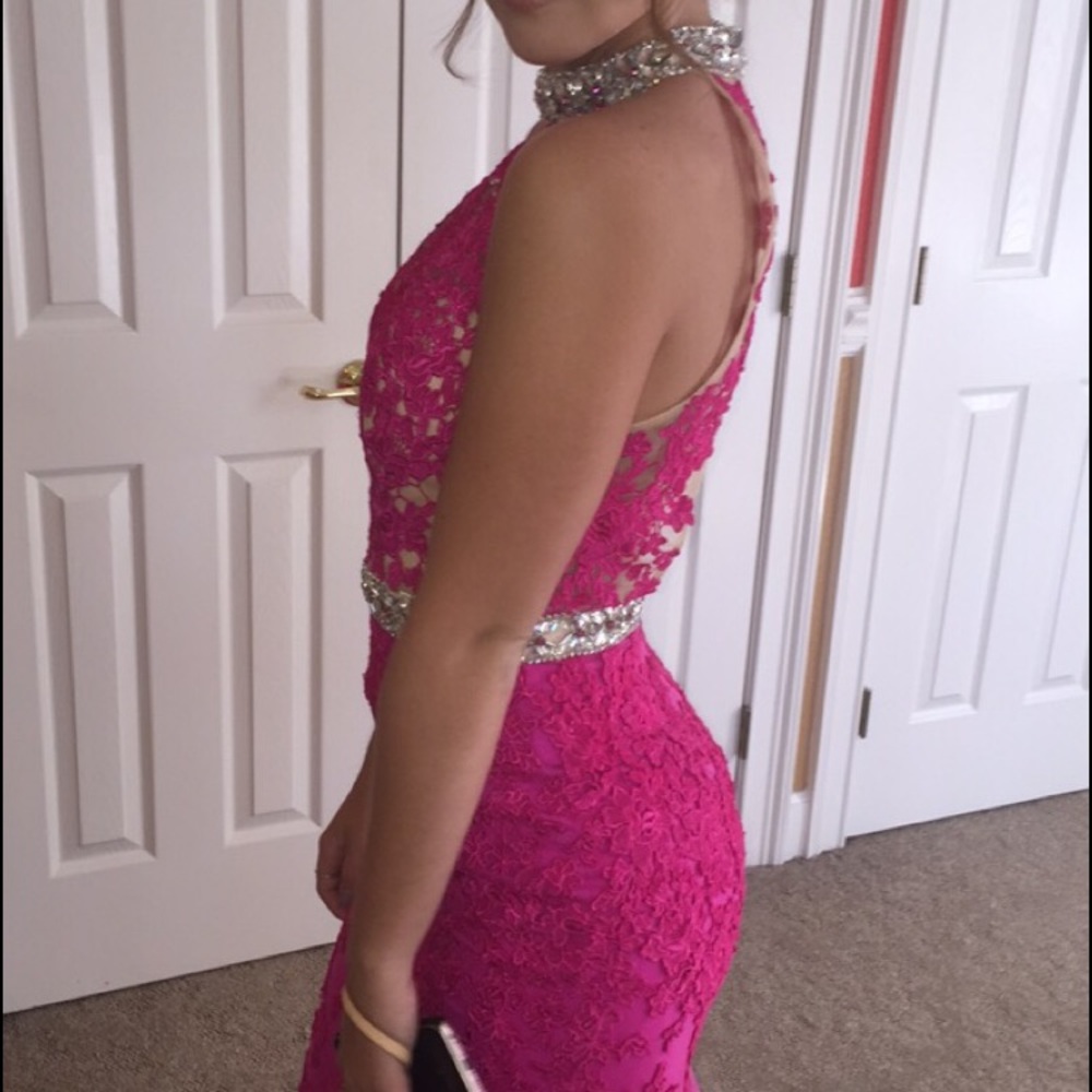 Pink prom dress; Moriler by: Madeline Gardener