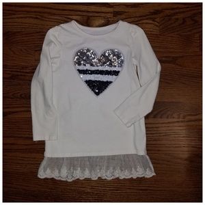 Girls sequin heart top