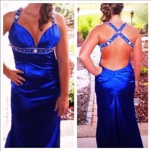GORGEOUS Royal Blue, beaded prom dress