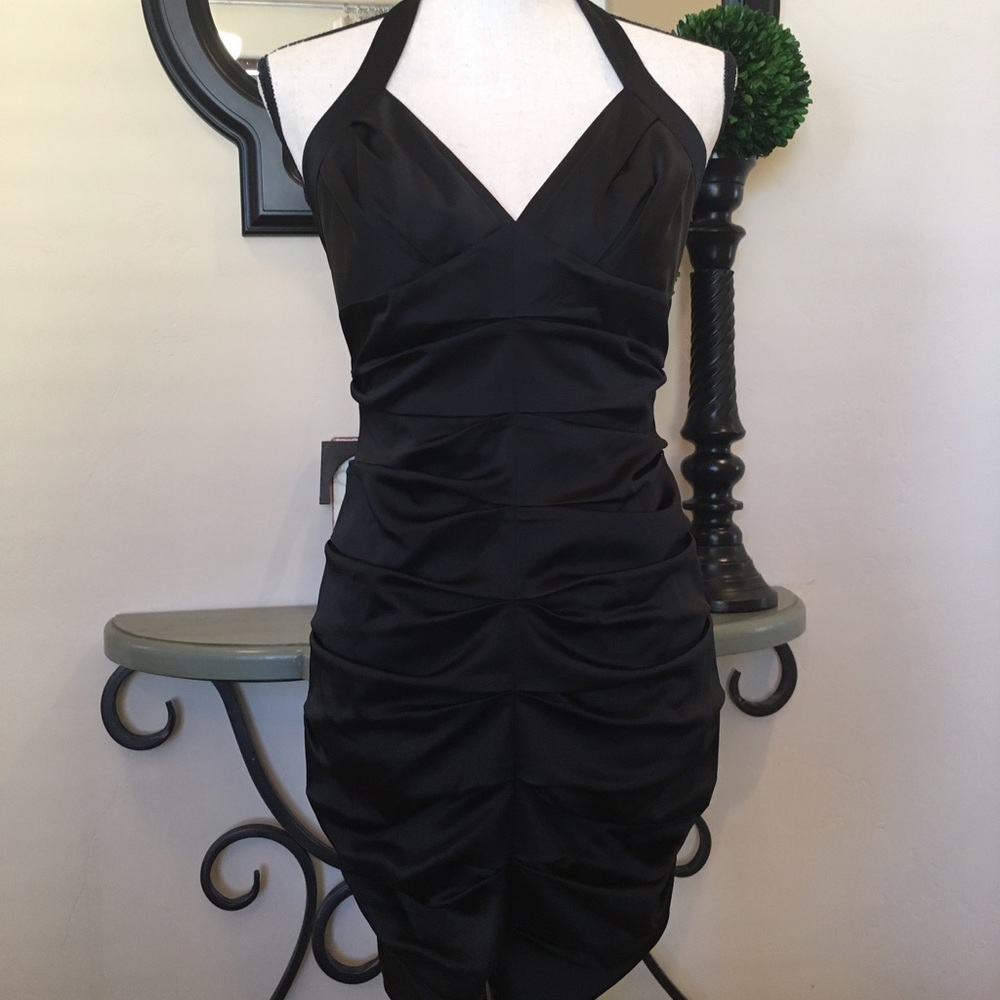 BCBGMAXAZRIA Black Halter Dress