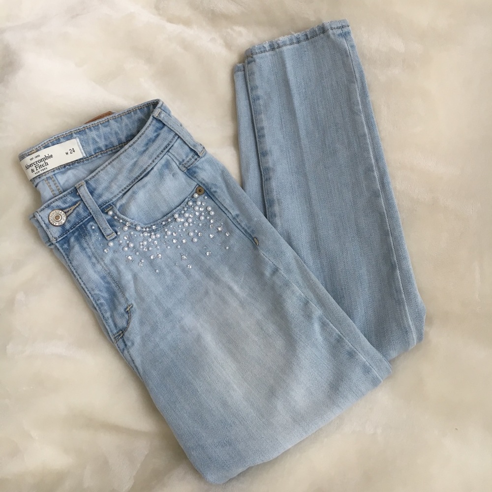 Abercrombie & Fitch Embellished Denim Jeans