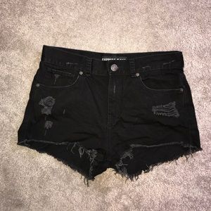 Cut-off denim shorts