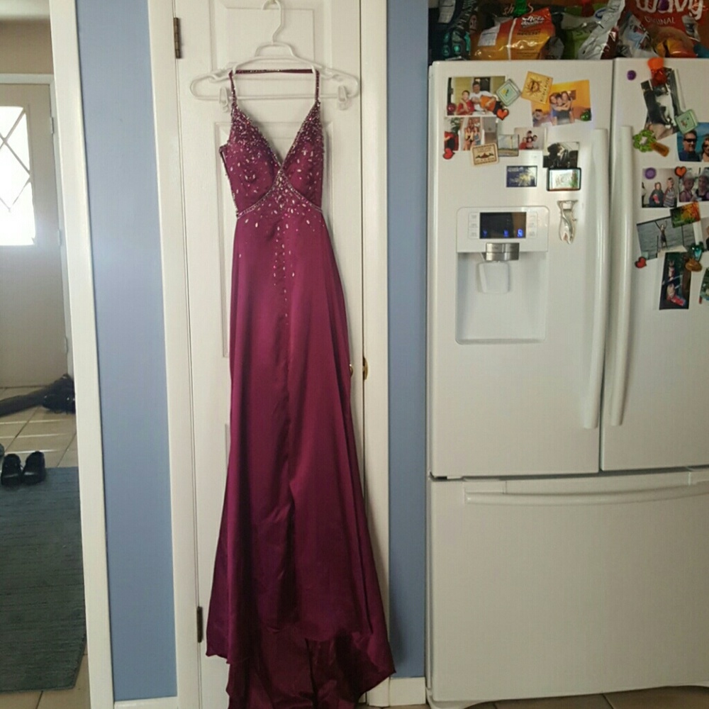 Purple, open back prom dress. Size 4