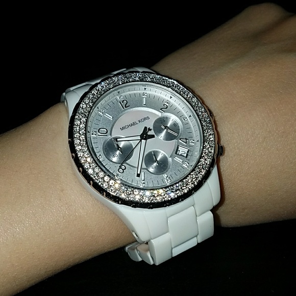 Michael Kors White Glitz Madison Watch main image 5