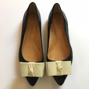J.CREW black  leather flats