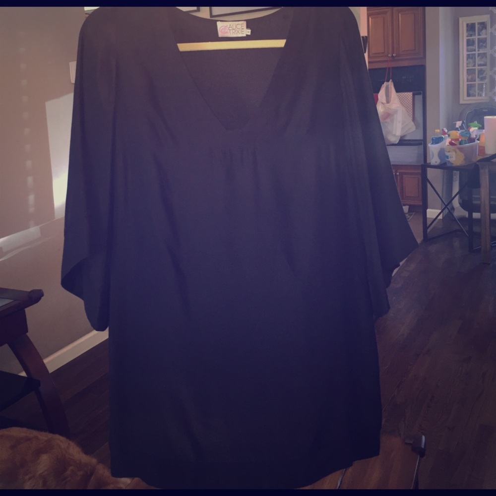 Alice & Trixie Black Silk Long Shirt