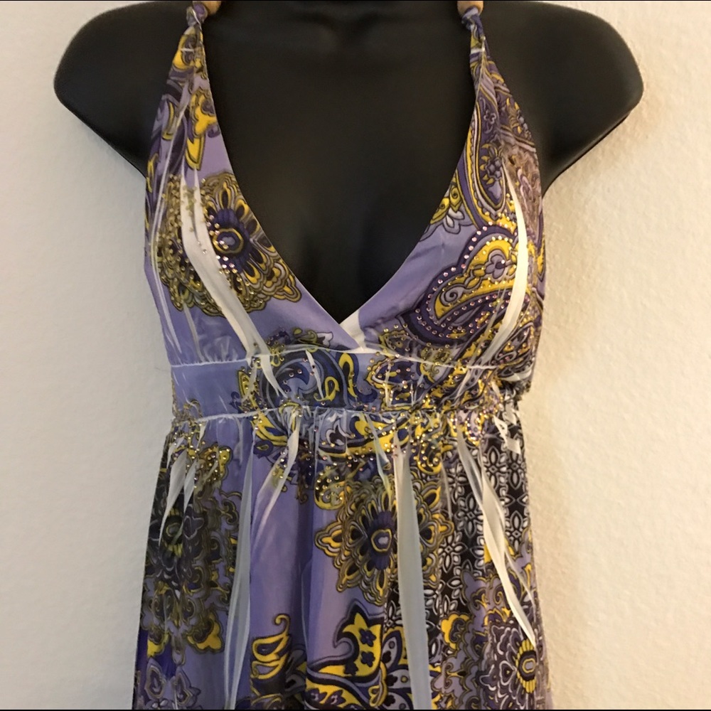 Sexy halter back summer dress