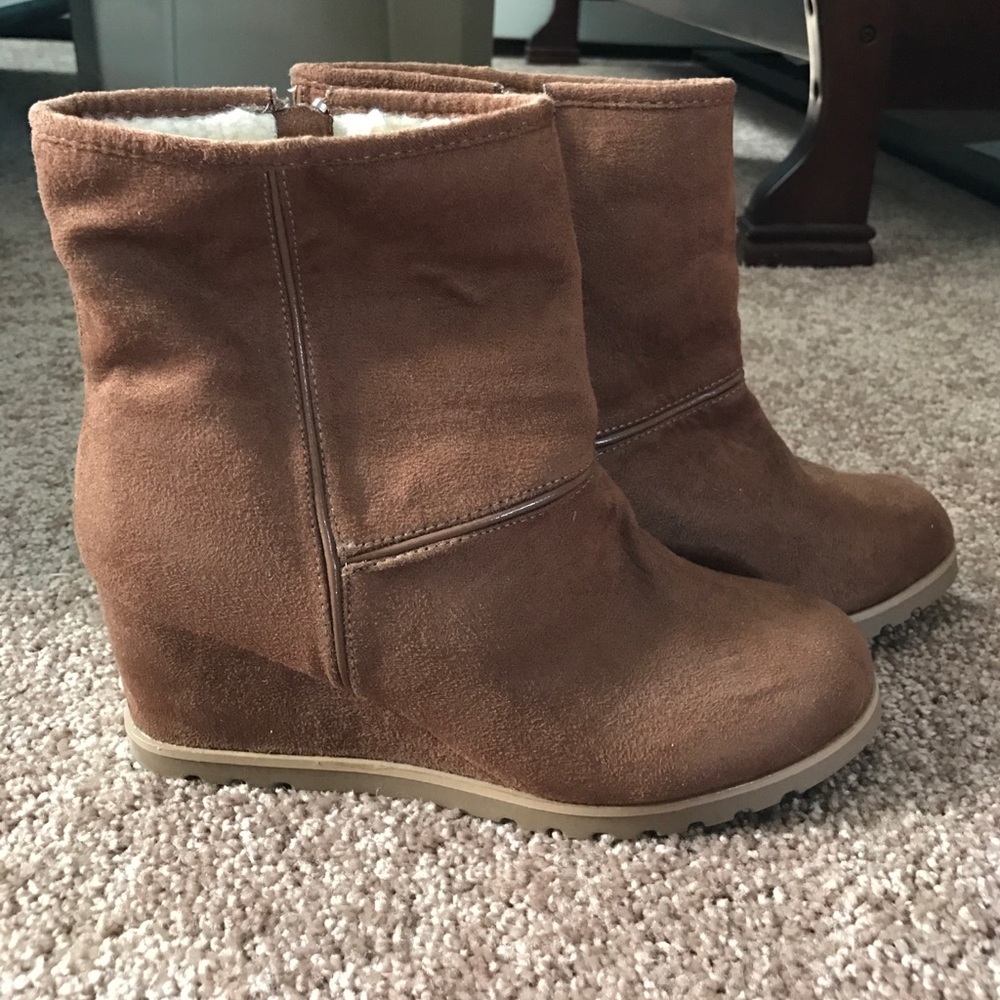 Brown suede boots