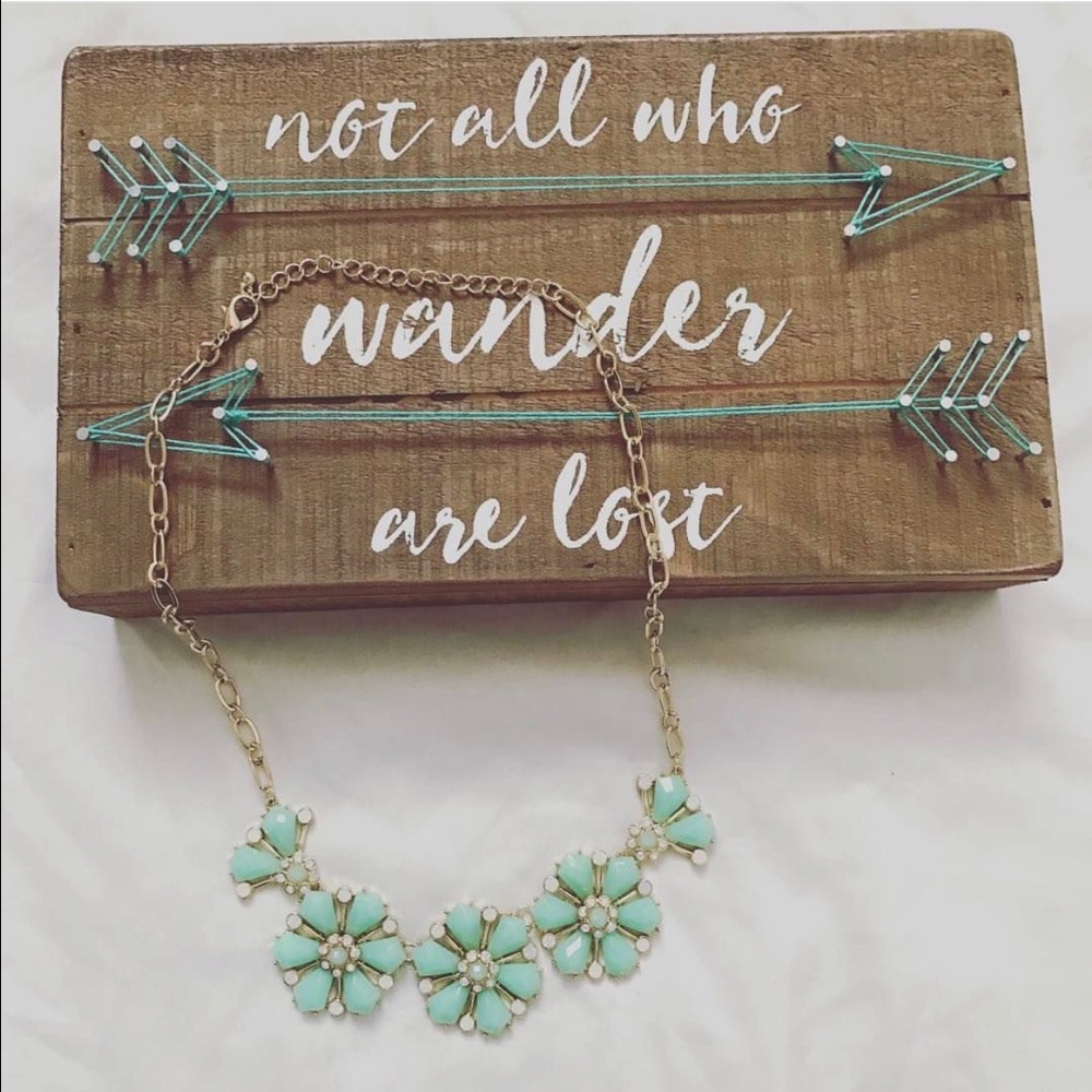 Mint Floral Statement Necklace