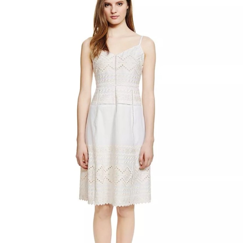 SOLD!Tory Burch Tiara Ivory/White Embroidery dress