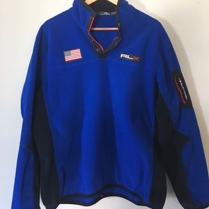 Light Blue with dark blue panels XL Polo Fleece