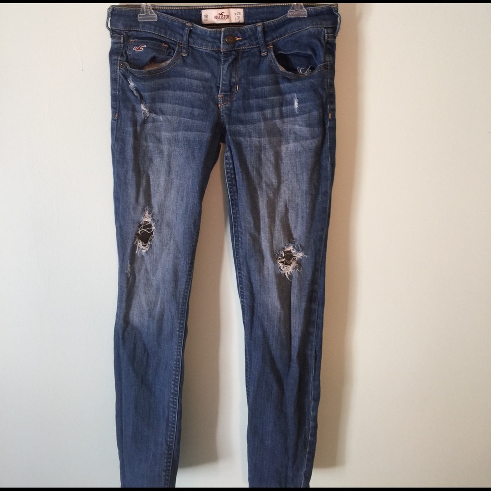 Light wash skinny ripped Hollister jeans