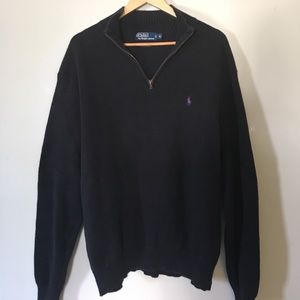 Black 1/4 Zip Polo Sweater