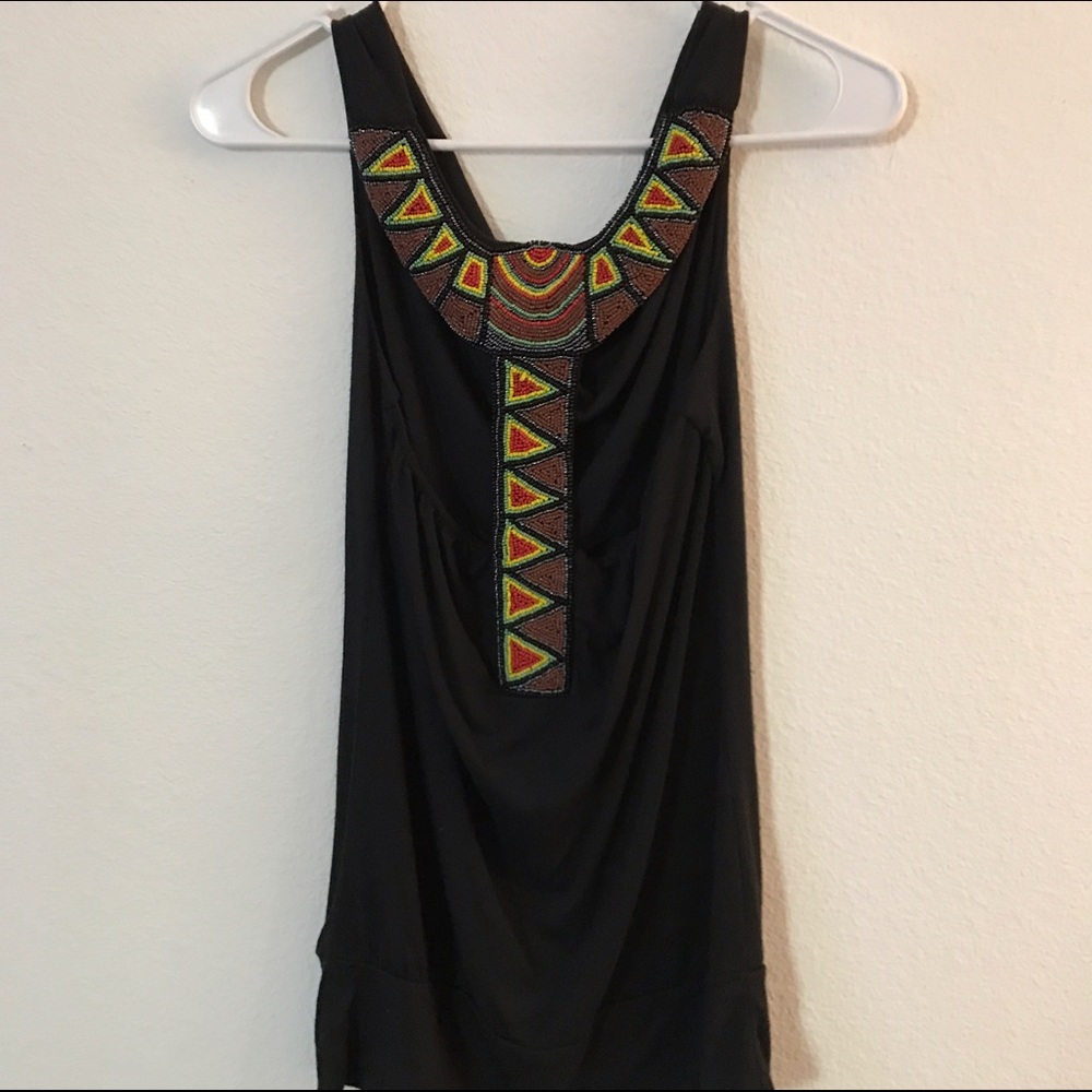 Cool tank with beaded racer back
