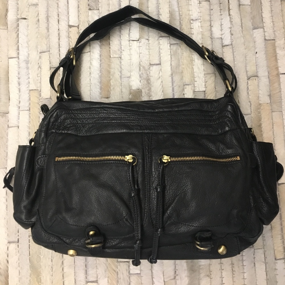 GENUINE LEATHER Sorial NY Black Handbag