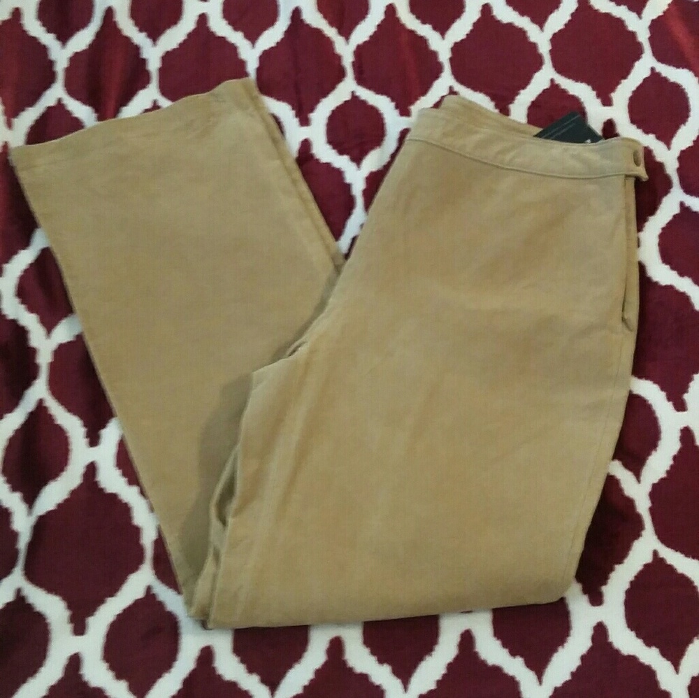 Liz Claiborne "Axcess" Tan Suede Leather Pants