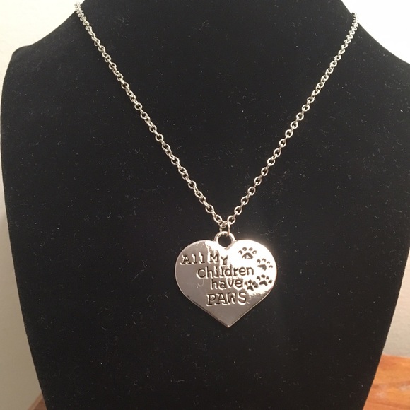 "All My Children Have Paws" Necklace - Picture 2 of 2
