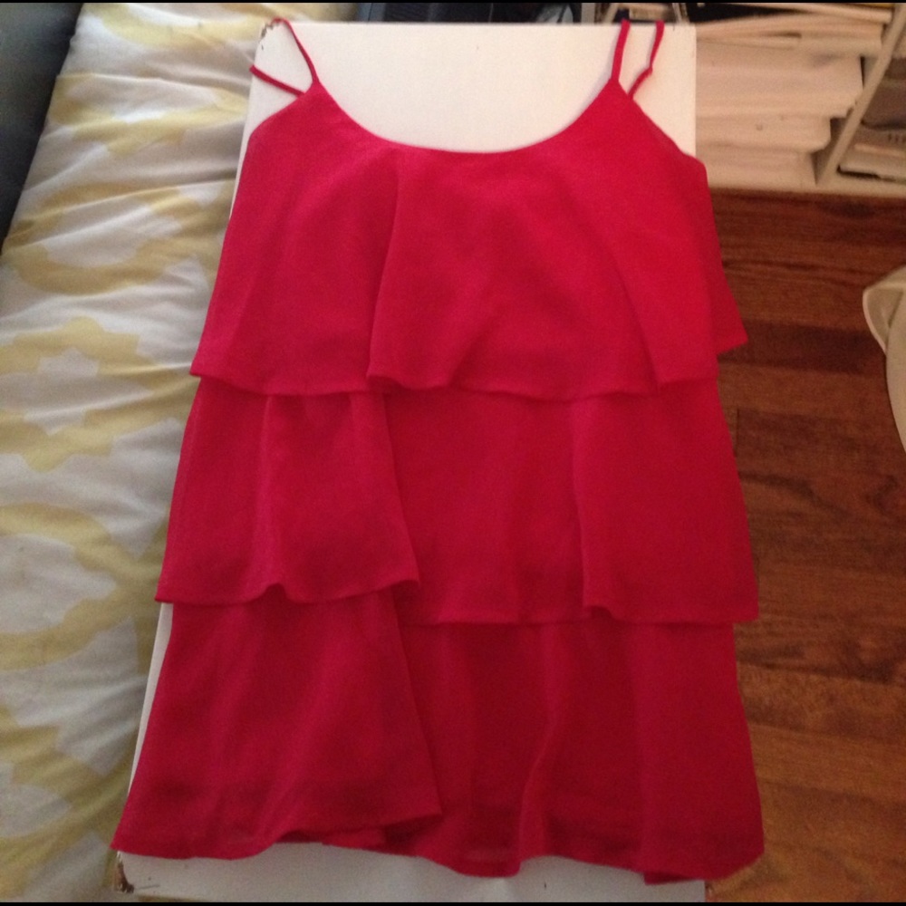 Pink ruffle top