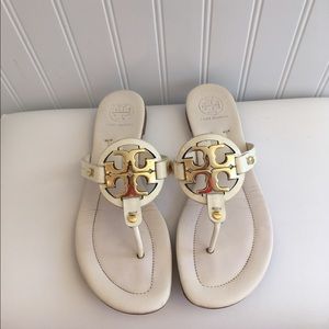Tory Burch Miller White Sandals Size 7.5.