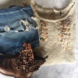 Anthropologie Akemi and Kin lace up sweater