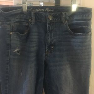 American Eagle Stretch Distressed Flare Jeans