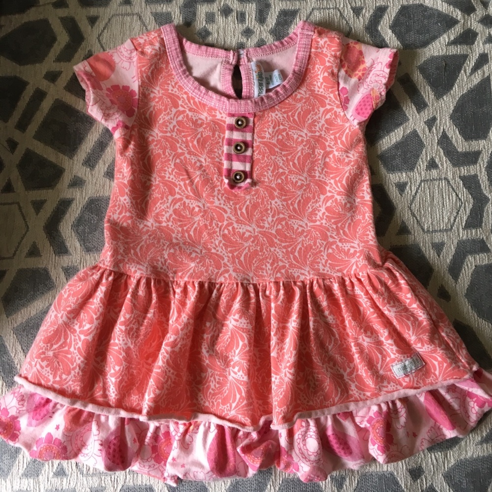 Naartjie Kids Pink and Orange Ruffle dress