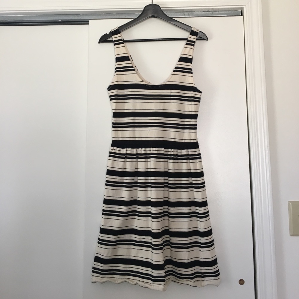 J crew size S cream and black dress