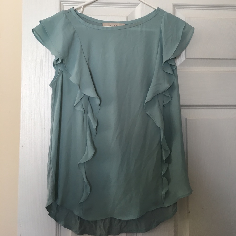 Sheer and cotton, sea foam green blouse