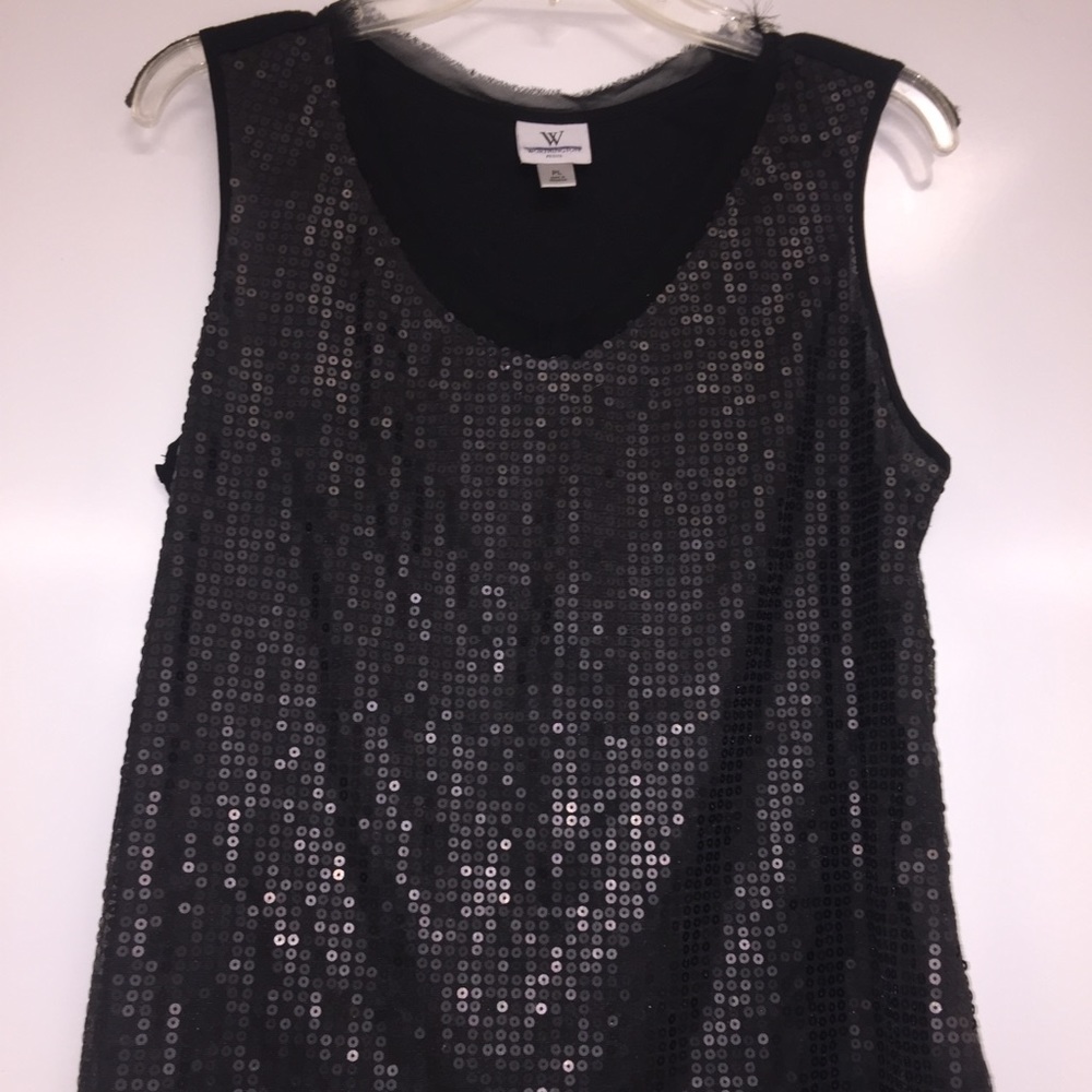 Sequined sleeveless shirt