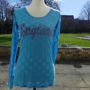 Sheer 'England' Long Sleeve Top