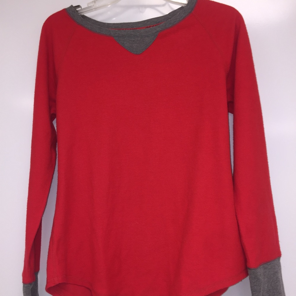 Red and gray Steve Madden sweater