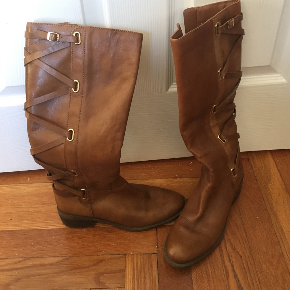 Light brown leather boots