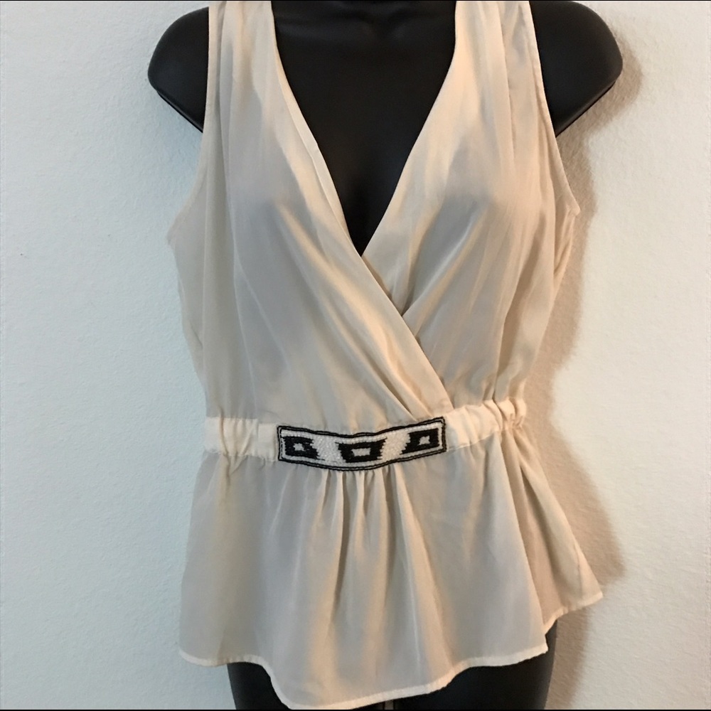 Calvin cream top w beaded details