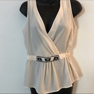 Calvin cream top w beaded details