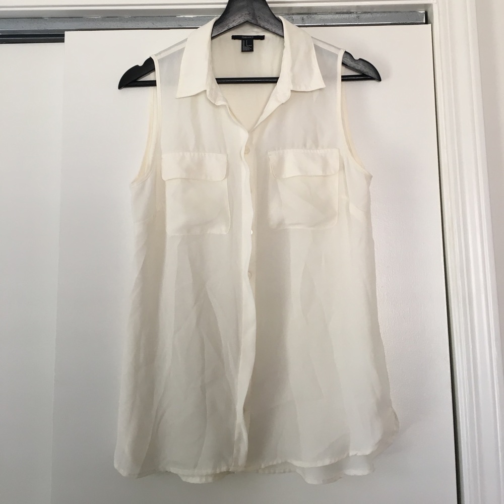 Cream colored sheet tank top