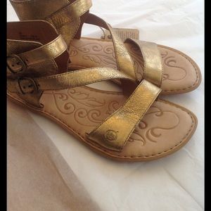 Born NEW gold washed sandals
