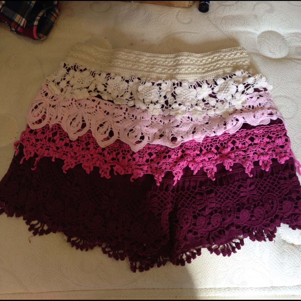 Pink ruffle shorts