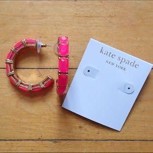 Kate Spade Neon Jewel Blocks Hoop Earrings