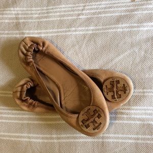 Tan Tory Burch Flats