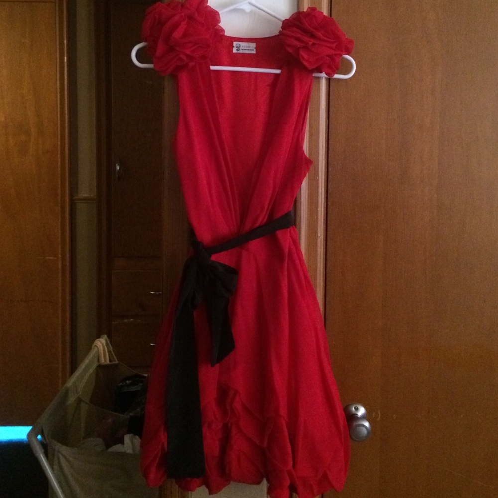 Red party dress