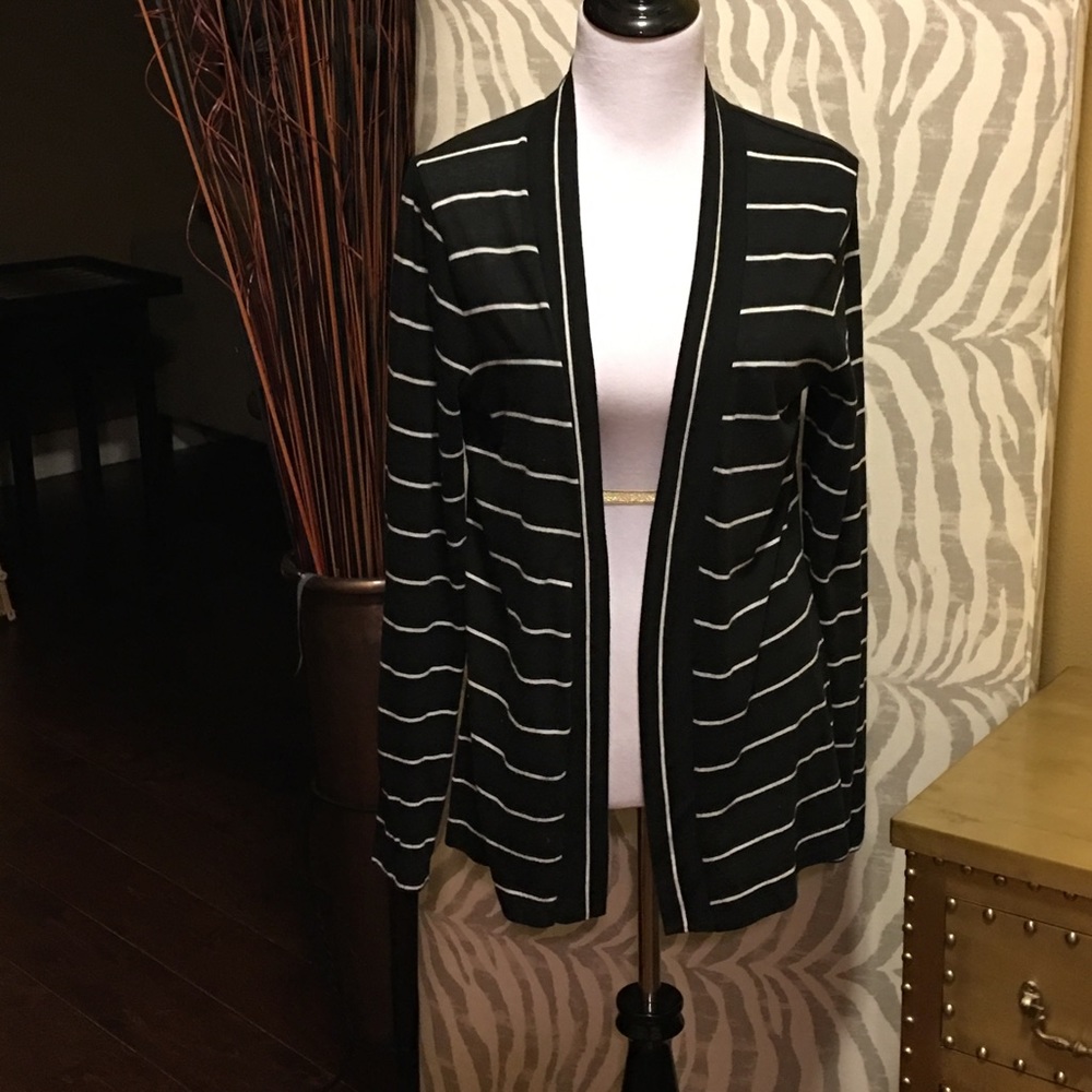 J.Crew Factory "Always" Striped Open Cardigan